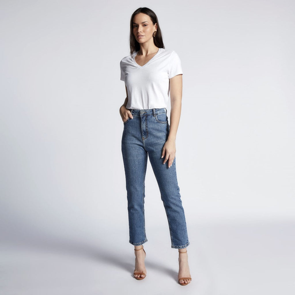 Calça Jeans Feminina Elastano Slim INV-5005/1