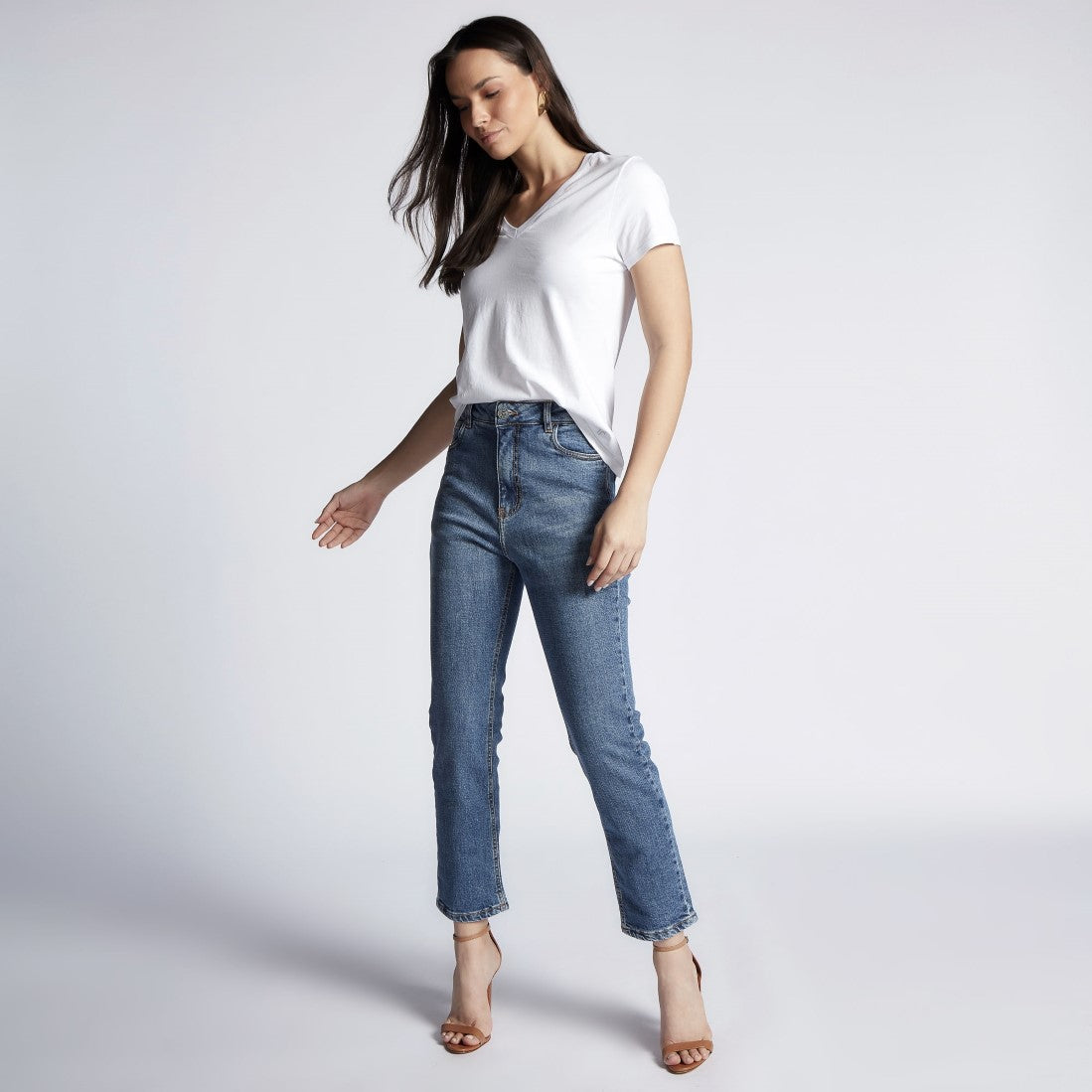 Calça Jeans Feminina Elastano Slim INV-5005/1