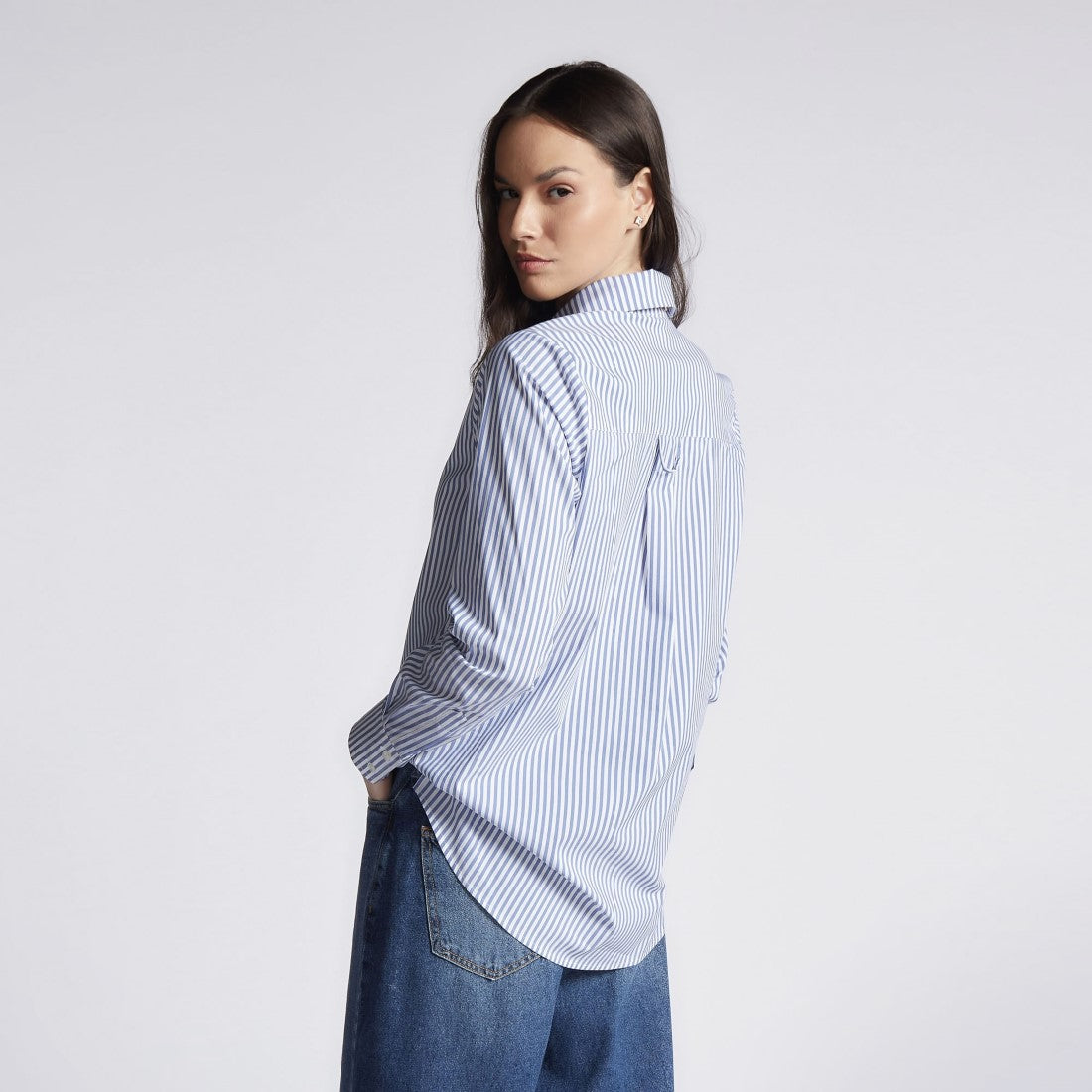 Camisa Social Feminina com Elastano Listrada 1736
