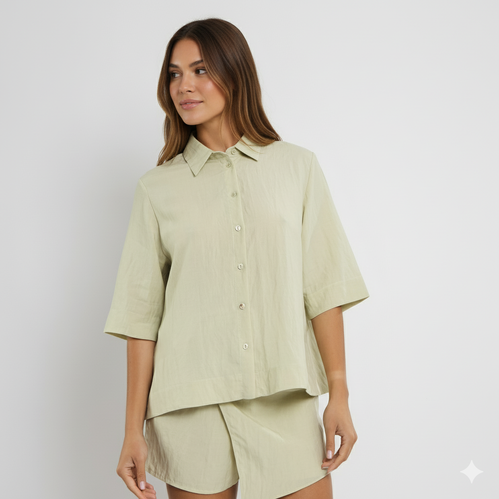 Bermuda Feminina de Viscose – Alfaiataria Leve com Amarração Lateral BD214