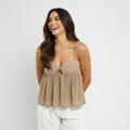Blusa Feminina de Alças Finas com Bojo Estruturado – Tecido Fluido de Viscose BL616