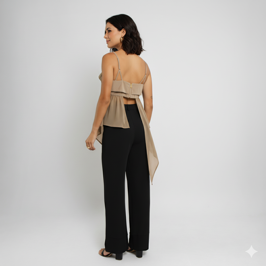 Blusa Feminina de Alças Finas em Viscose – Tecido Fluido BL614