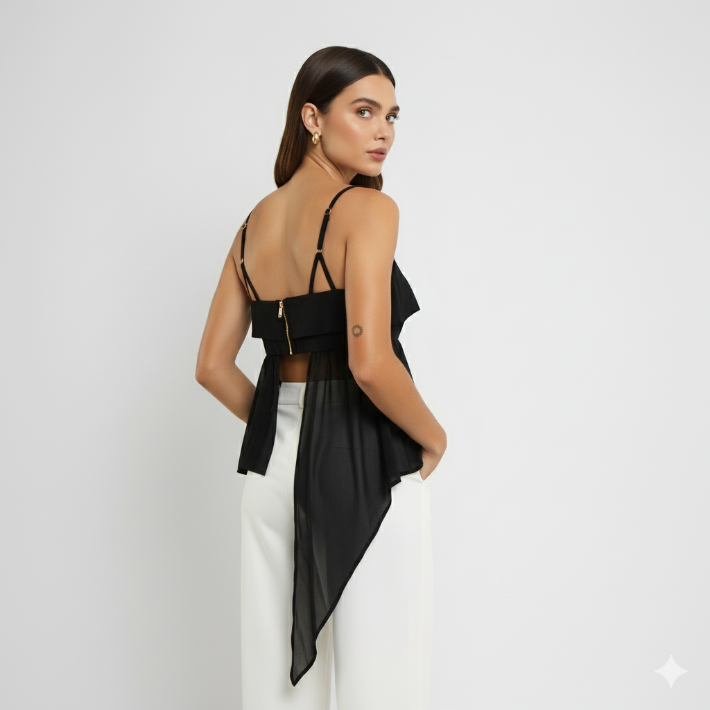 Blusa Feminina de Alças Finas em Viscose – Tecido Fluido BL615