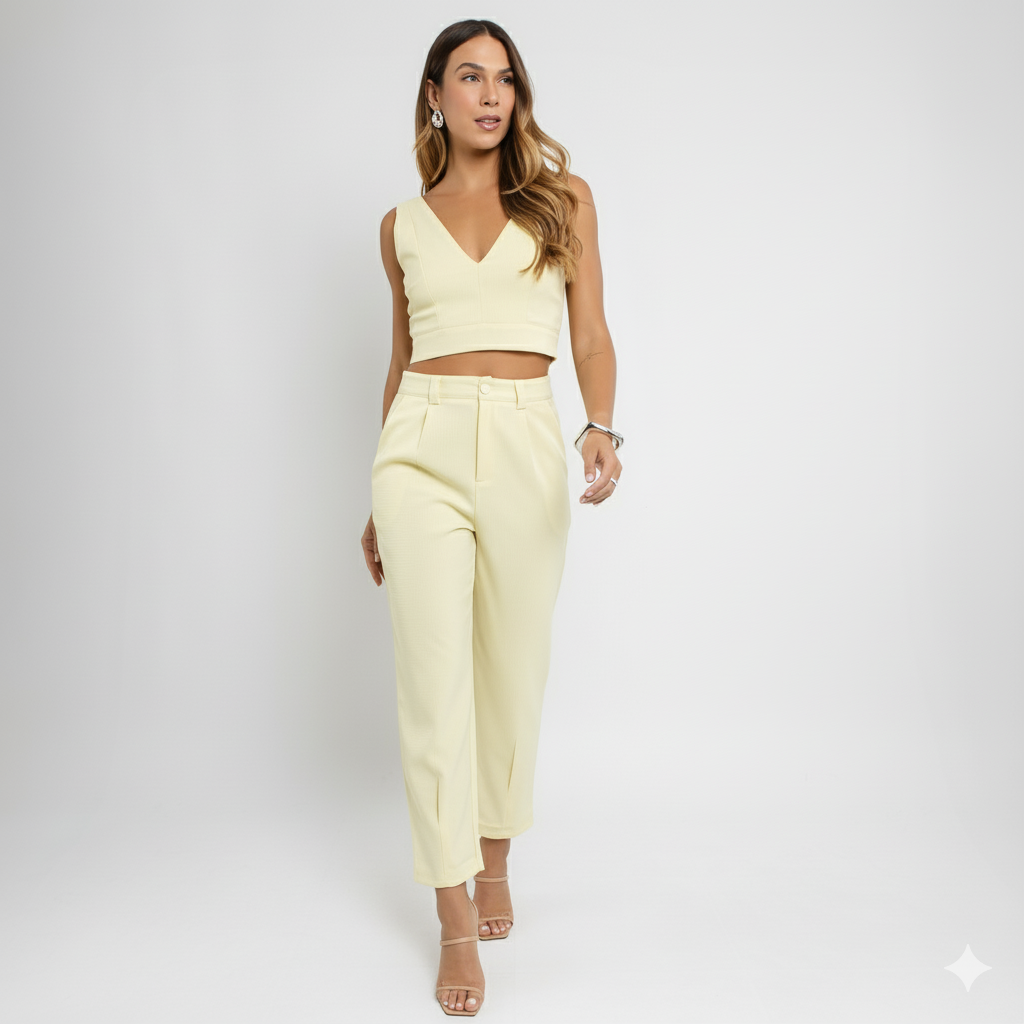 Calça Feminina de Alfaiataria com Elastano LG2380