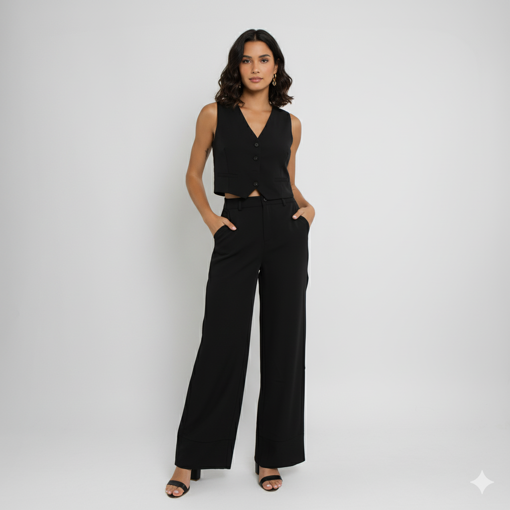 Calça Feminina de Alfaiataria com Elastano – Tecido Estruturado LG2376