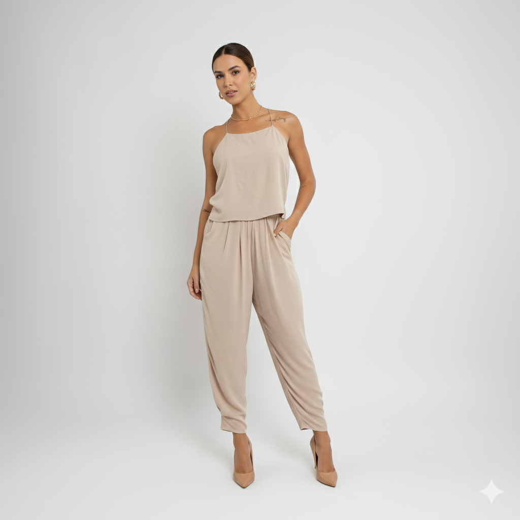 Calça Pantalona Feminina de Viscose – Cintura com Elástico LG2382