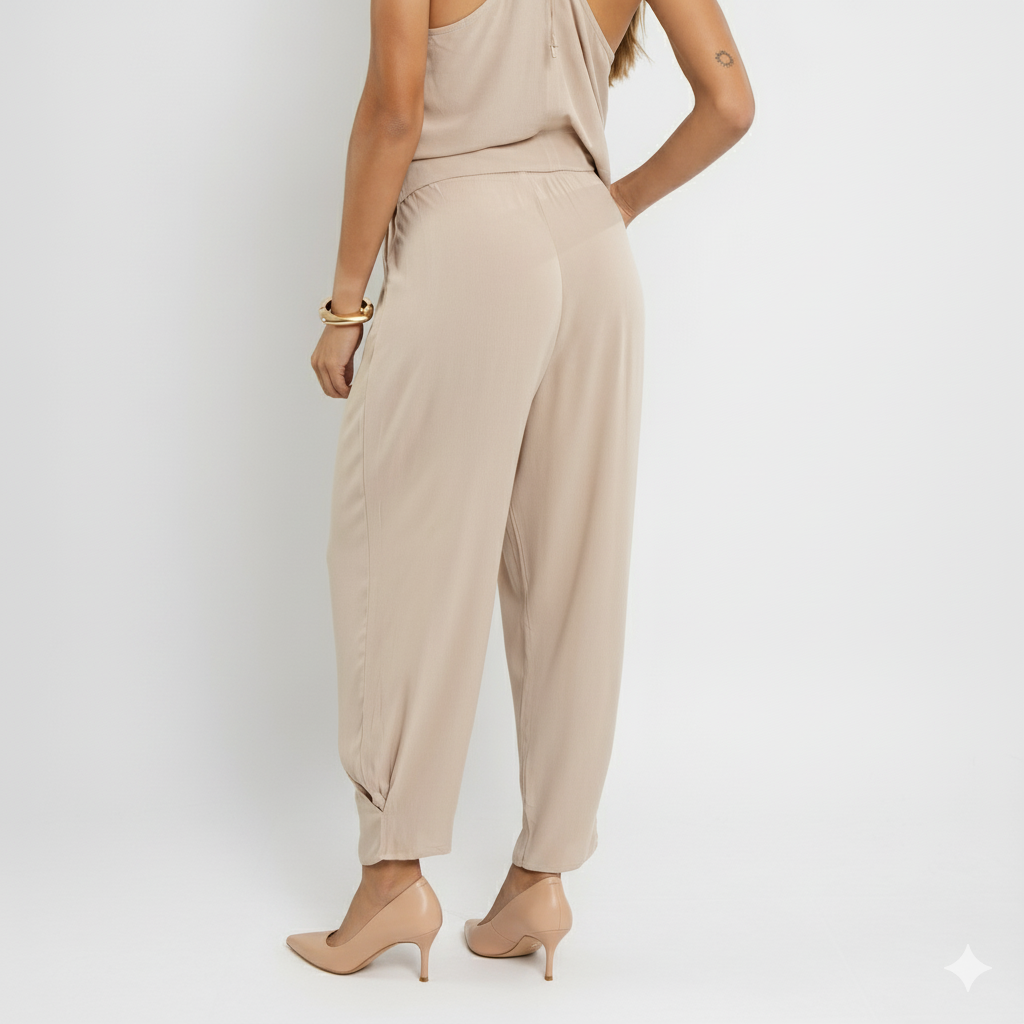 Calça Pantalona Feminina de Viscose – Cintura com Elástico LG2382