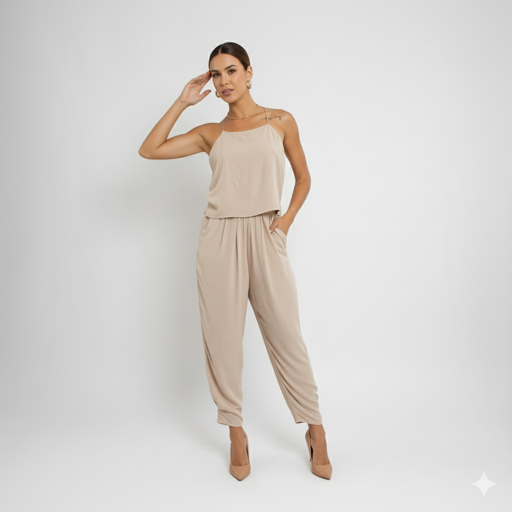 Calça Pantalona Feminina de Viscose – Cintura com Elástico LG2382