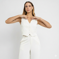 Colete Feminino de Alfaiataria com Elastano – Tecido Estruturado CS123