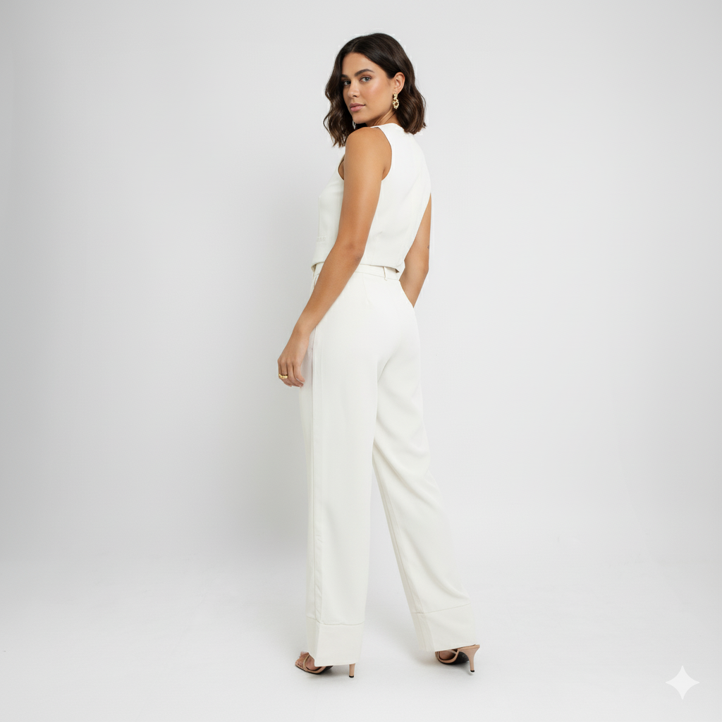 Colete Feminino de Alfaiataria com Elastano – Tecido Estruturado CS123