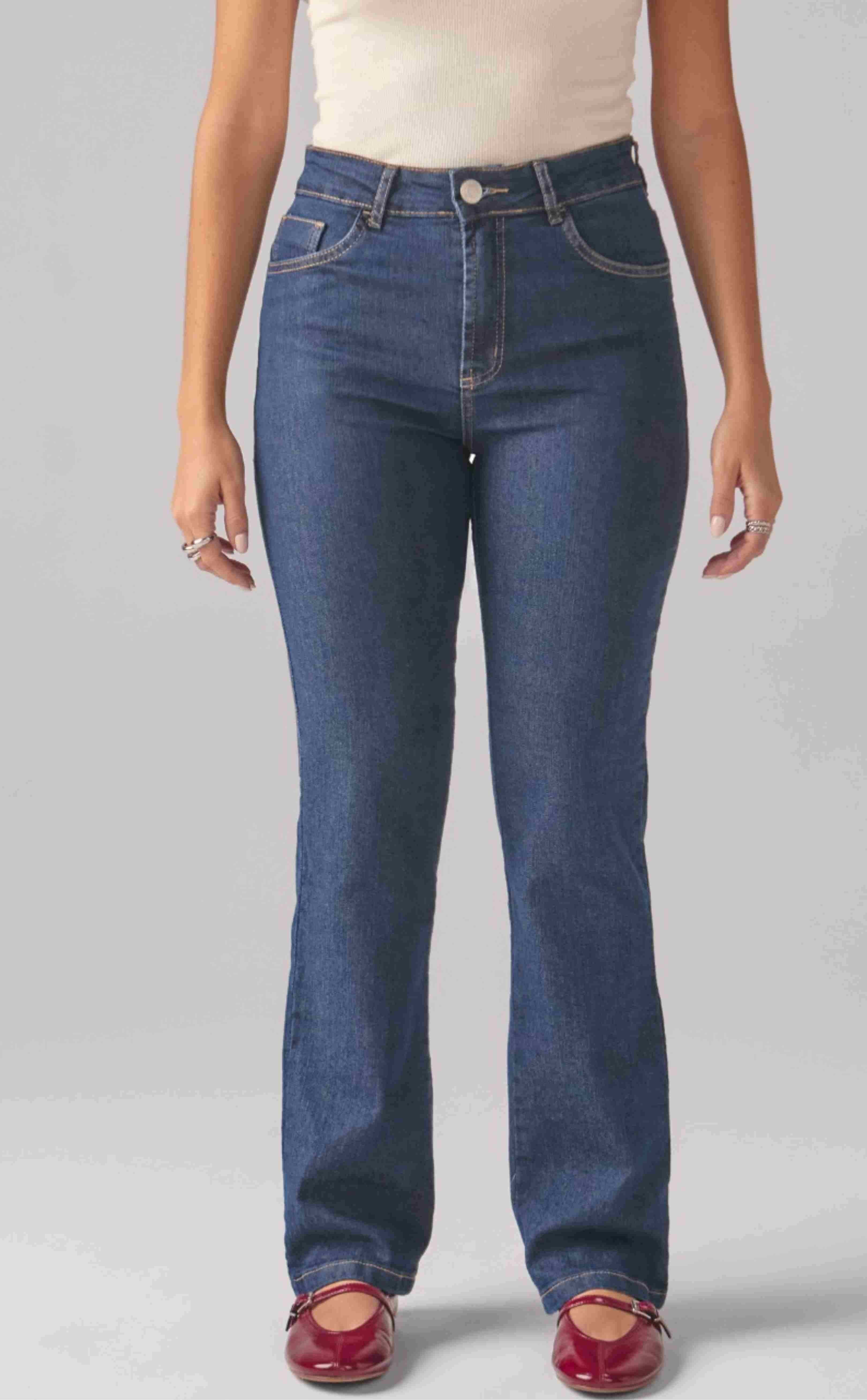 CALCA RETA FEMININO ESCURO