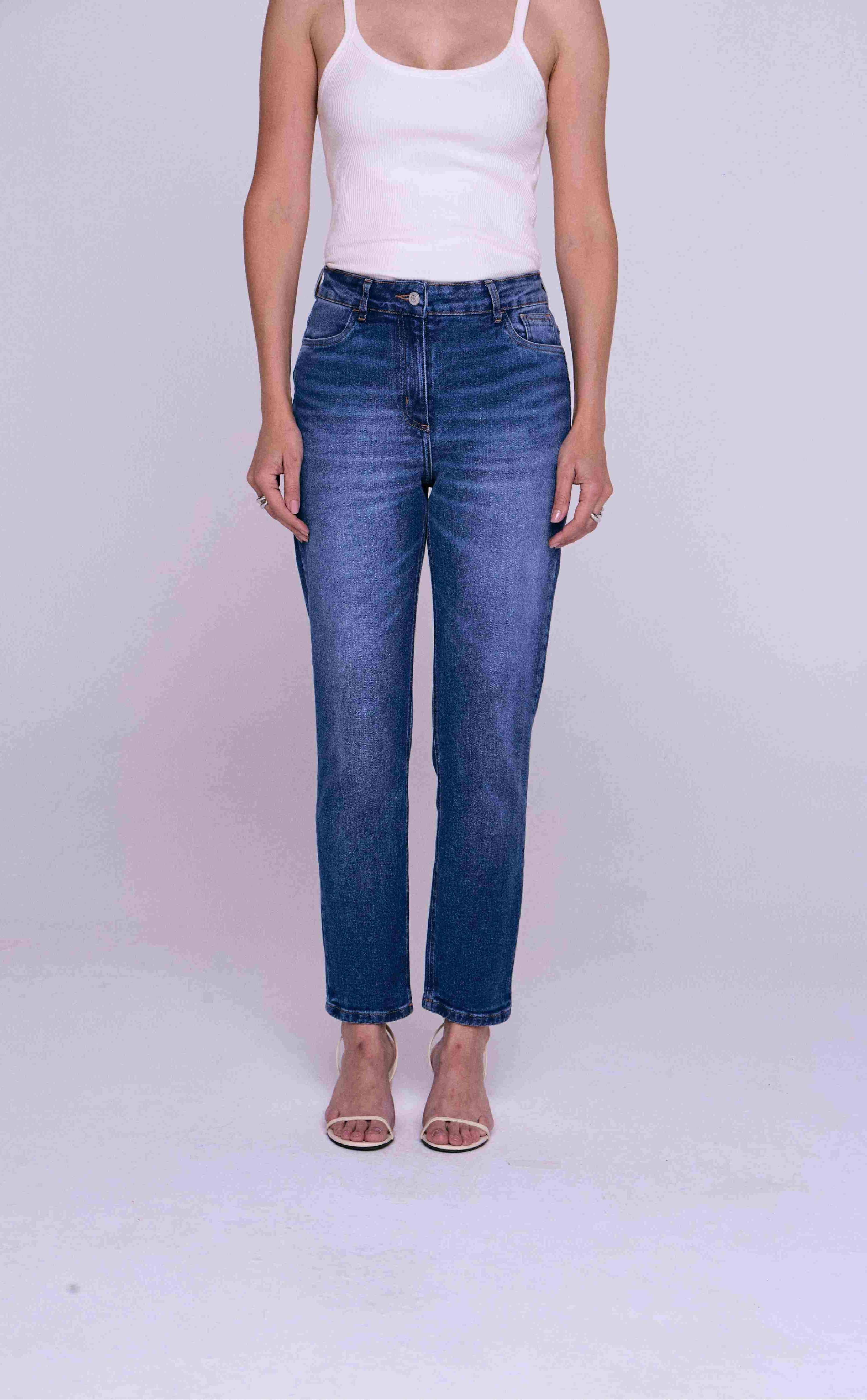 CALCA MOM FIT FEMININA ESCURO