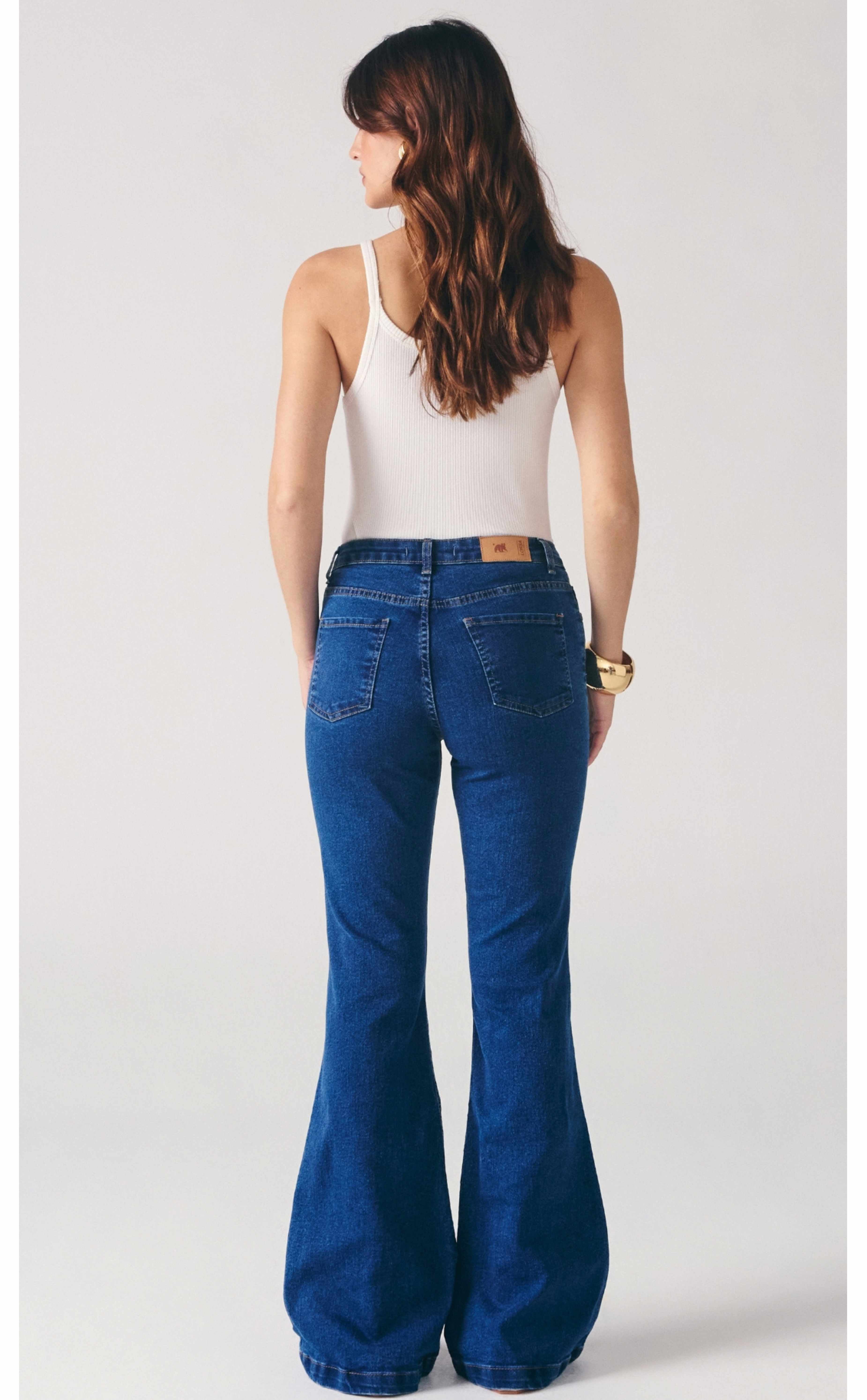 CALÇA FLARE CINTURA MÉDIA FEMININO MEDIO