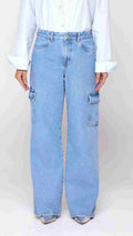 CALÇA FEMININA WIDE LEG CARGO CLARO