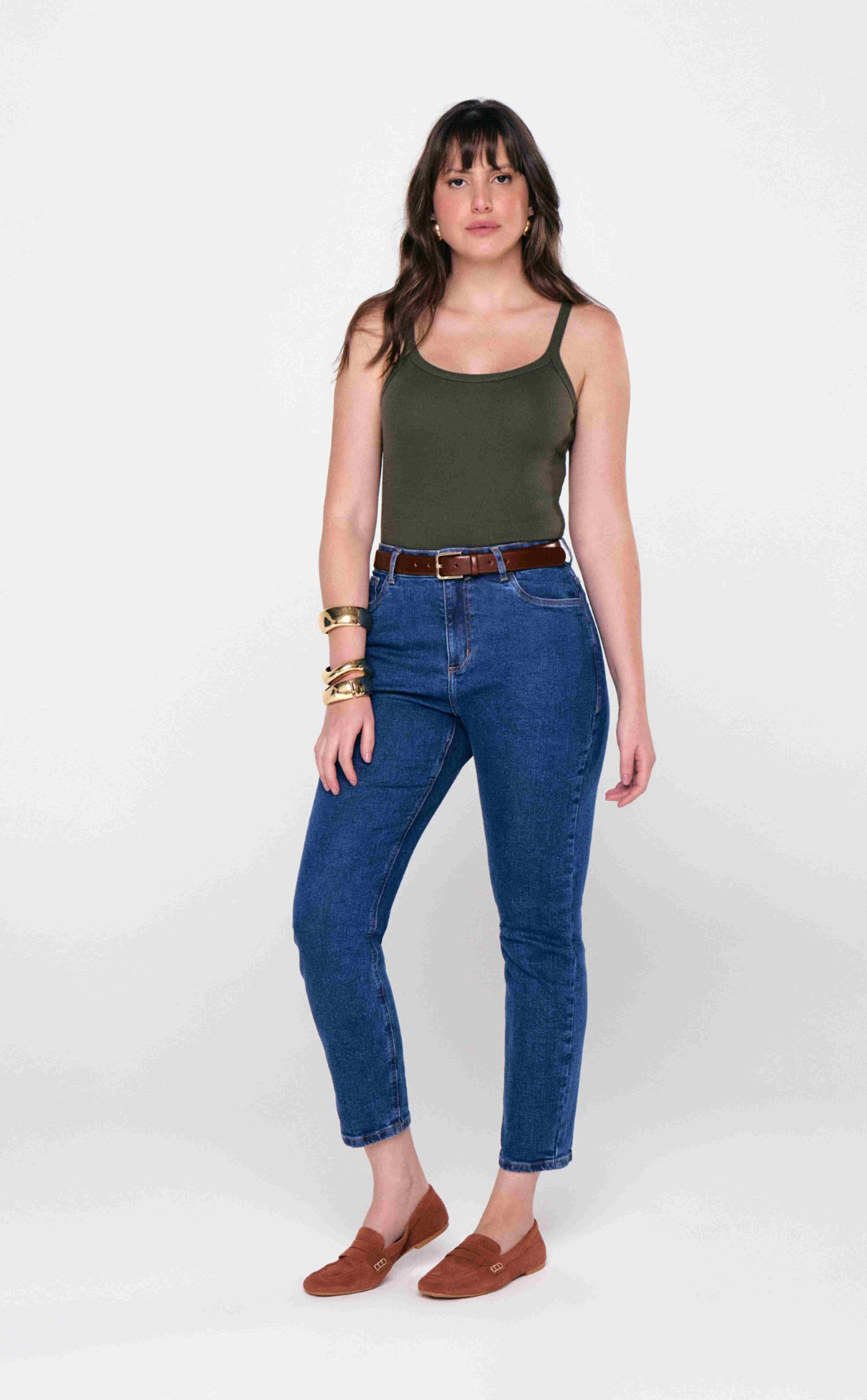 CALÇA MOM FEMININA ESCURO