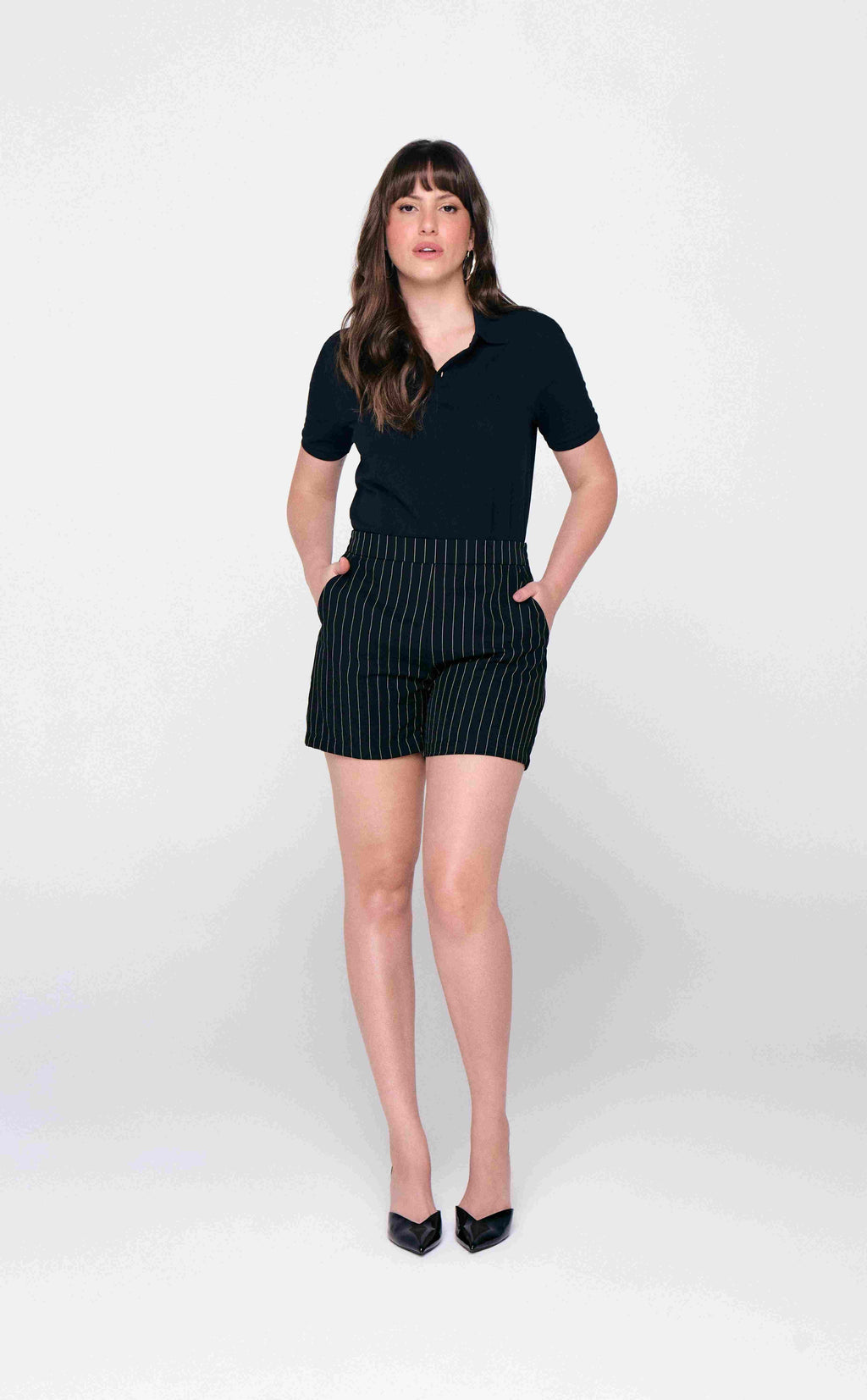 BERMUDA ALFAIATARIA FEMININA PRETO