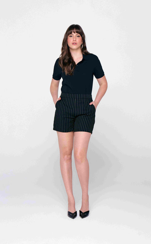 BERMUDA ALFAIATARIA FEMININA PRETO