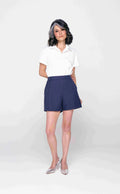 BERMUDA ALFAIATARIA FEMININA MARINHO 19-4013