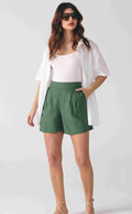 SHORTS ALFAIATARIA FEMININO VERDE MEDIO