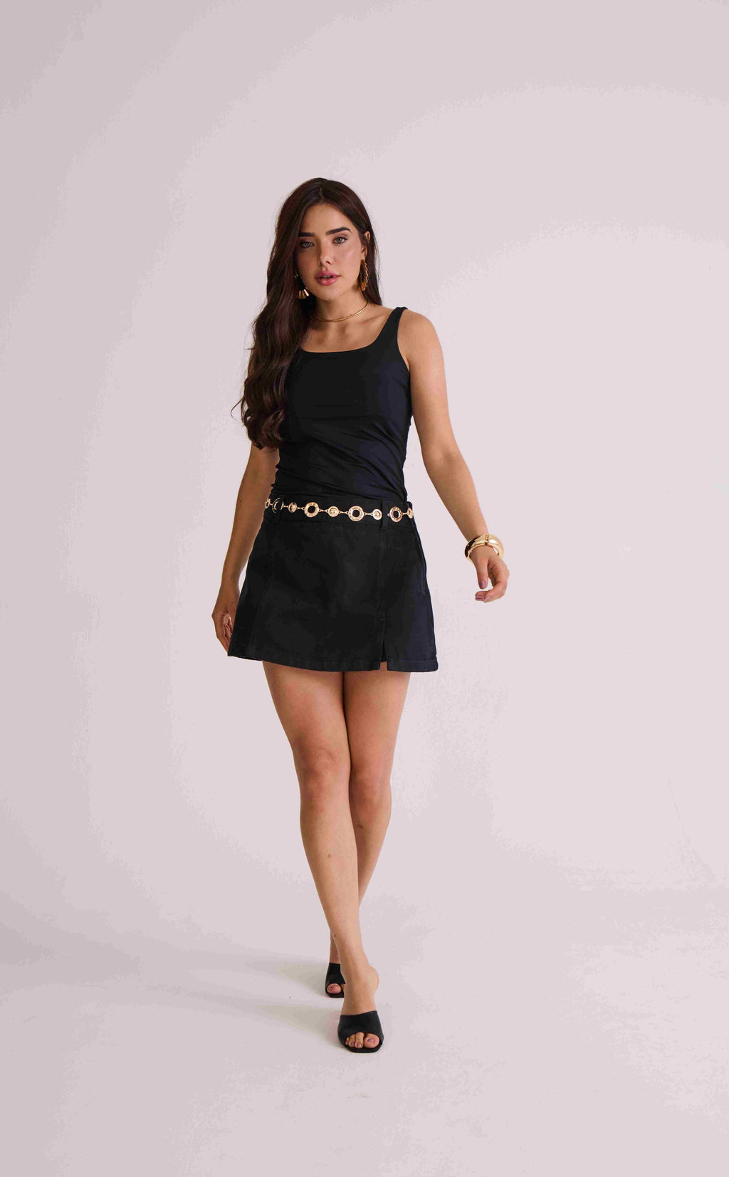 SHORTS SAIA SLIT FEMININO PRETO