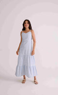 VESTIDO MIDI MARIAS VICHY AZUL