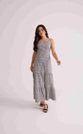 VESTIDO MIDI MARIAS VICHY PRETO