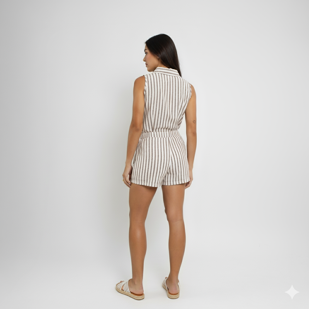 Short Feminino de Alfaiataria em Algodão com Cintura Elástica – Caimento Natural SH809